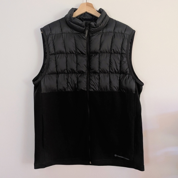 Vineyard Vines On The Go Performance Voyager Black Vest Large NWT Golf Puffer - Picture 1 of 5